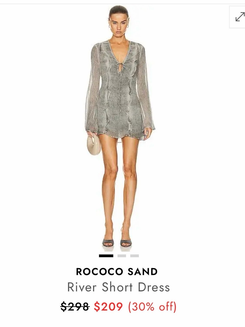Rococo Sand River Short Dress in Gray
